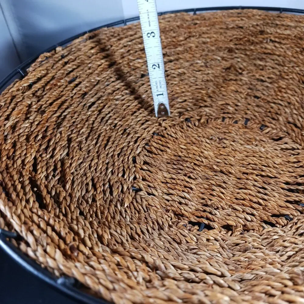 Hand Woven Metal Frame Pedestal Basket